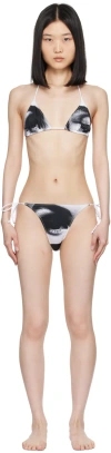 Jean Paul Gaultier Black 'the Eyes And Lips' Bikini In 0100 White/black