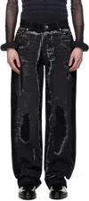 Jean Paul Gaultier Black 'the Flocked' Jeans In 06-vintageblack