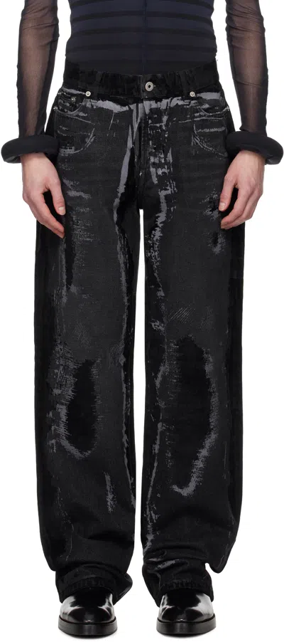 Jean Paul Gaultier Black 'the Flocked' Jeans In 06-vintageblack