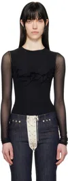 Jean Paul Gaultier Black 'the Flocked Tattoo Ruban' T-shirt In 00-black