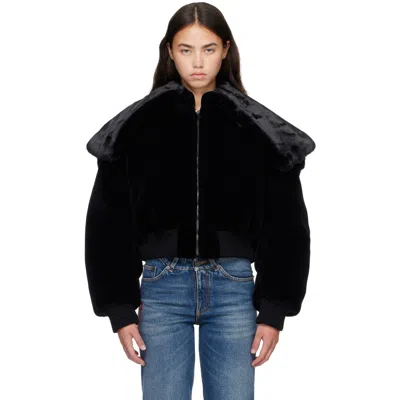 Jean Paul Gaultier Black 'the Fur' Bomber Jacket