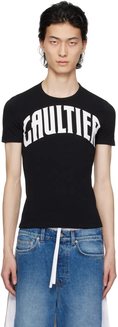 Jean Paul Gaultier Black 'the Gaultier' T-shirt In 0001-black/white