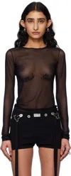 Jean Paul Gaultier Sheer Mesh Top In 00 Black