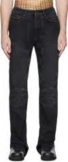 Jean Paul Gaultier Black 'the Lace-up Denim' Jeans In 06-vintageblack