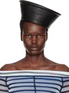 Jean Paul Gaultier Black 'the Leather Sailor' Hat In 00 Black
