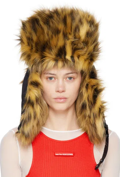 Jean Paul Gaultier Black 'the Leopard Ushanka' Hat In 00-black