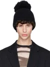 Jean Paul Gaultier Black 'the Pompom' Beanie In 00-black