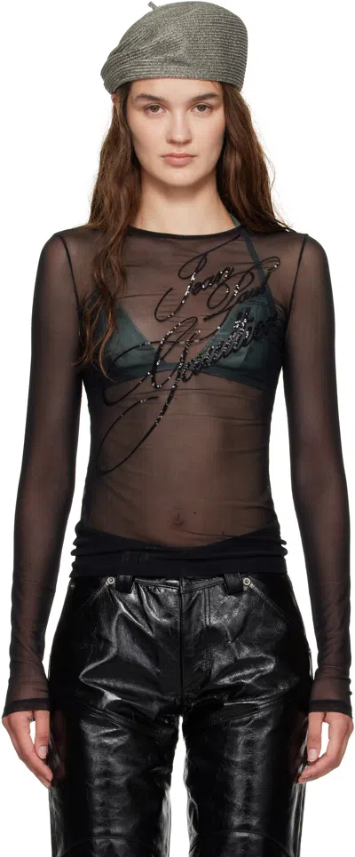Jean Paul Gaultier Black 'the Sequin' Top