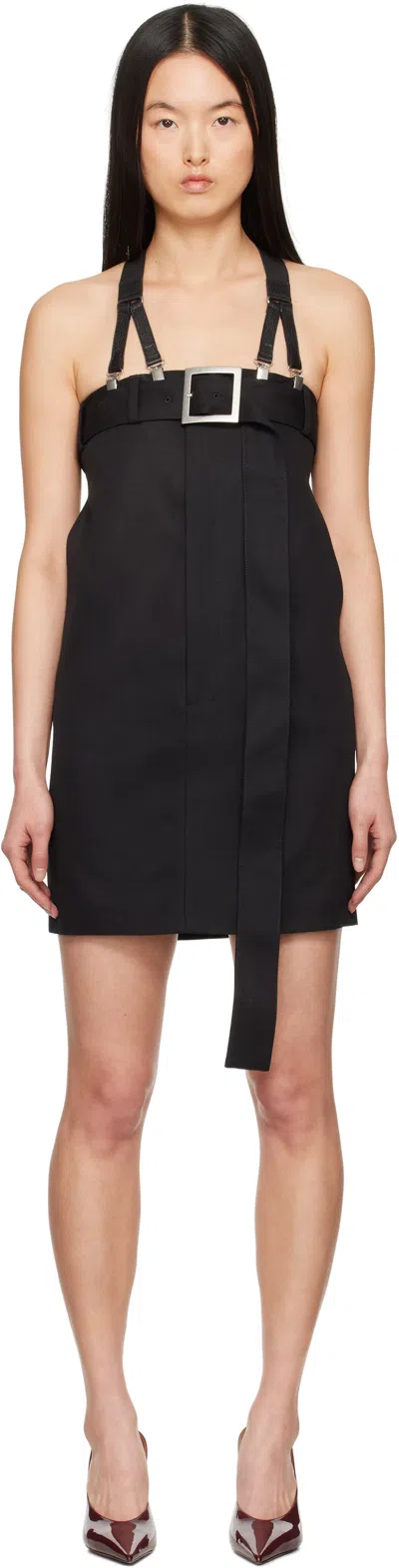 Jean Paul Gaultier Black 'the Short Strapped' Minidress In 00 Black