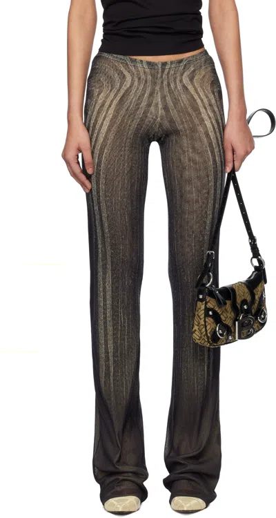 Jean Paul Gaultier Black 'the Spirale' Lounge Pants In 000203-black/grey/ec