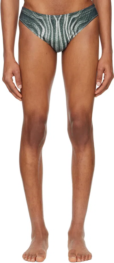 Jean Paul Gaultier Black 'the Spirale' Swim Briefs In 000203-black/grey/ec