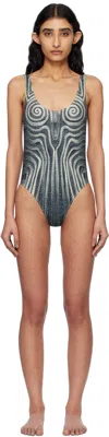 Jean Paul Gaultier Badeanzug Mit Print In 000203-black/grey/ec