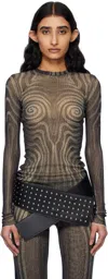 Jean Paul Gaultier Black 'the Spirale' T-shirt In 000203-black/grey/ec