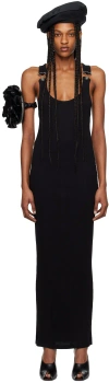 JEAN PAUL GAULTIER BLACK 'THE STRAPPED' MAXI DRESS