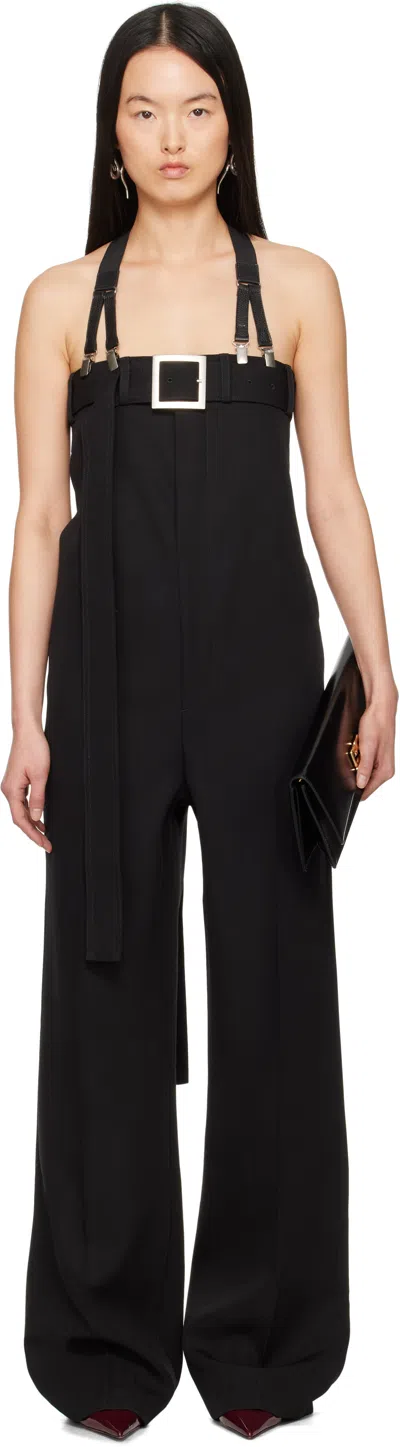 JEAN PAUL GAULTIER BLACK 'THE STRAPPED SUIT PANTS' JUMPSUIT