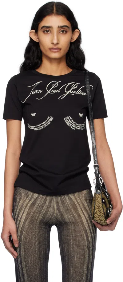 JEAN PAUL GAULTIER BLACK 'THE TATTOO POEM' T-SHIRT