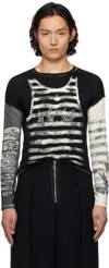 Jean Paul Gaultier Black 'the Tattoo Top' T-shirt In 0003-black/ecru
