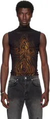 Jean Paul Gaultier Black 'the Wood' Turtleneck In Brown