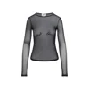 Jean Paul Gaultier Womens Velvet-branding Long-sleeves Stretch-woven Top Black In Black