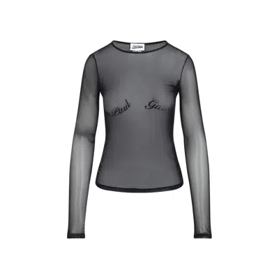 JEAN PAUL GAULTIER JEAN PAUL GAULTIER BLACK TOP WITH VELVET FLOCK JEAN PAUL GAULTIER