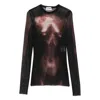 Jean Paul Gaultier Mesh Body-print Top In Brown
