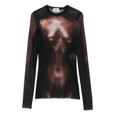 JEAN PAUL GAULTIER JEAN PAUL GAULTIER BLACK TOPS - T-SHIRTS & JERSEYS WOMEN