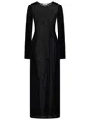 Jean Paul Gaultier The Morphing Pinstripes Long Dress In Black