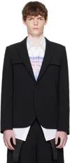 Jean Paul Gaultier Black Twill Blazer In Black