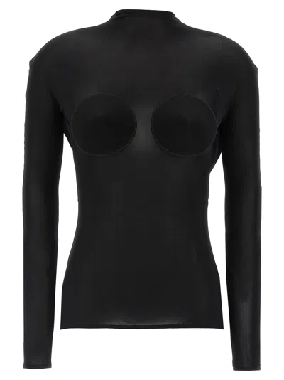 Jean Paul Gaultier Cone-cup Viscose Bodysuit In Black