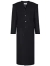 Jean Paul Gaultier Black Wool Long Coat With Corset In Black