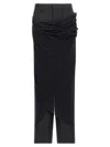 Jean Paul Gaultier Black Wool Trousers With Tulle Draping Detail In Black