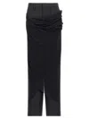 Jean Paul Gaultier Black Wool Trousers With Tulle Draping Detail In Black
