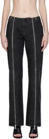 Jean Paul Gaultier Zipped Cotton Jeans In Black