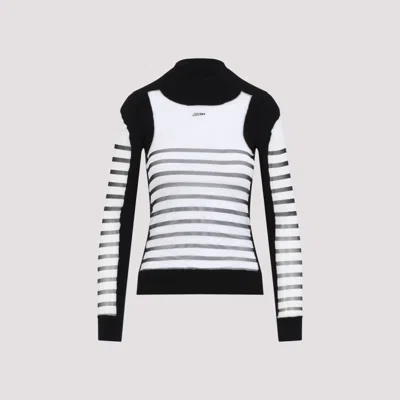 JEAN PAUL GAULTIER BLACKWHITE PRINTED MARINIERE PULLOVER