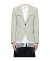 Jean Paul Gaultier Gray Twill Blazer In White