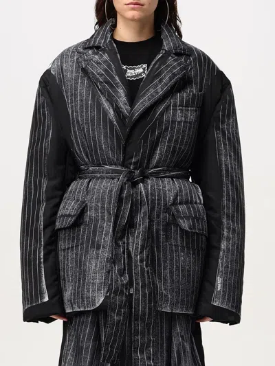 Jean Paul Gaultier Black Insulated Blazer In 0001-black/white