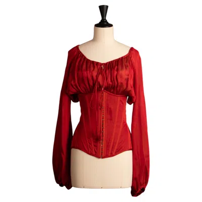 Pre-owned Jean Paul Gaultier Blouse 'captain Jack Sparrow' By  Summer 20 In Red