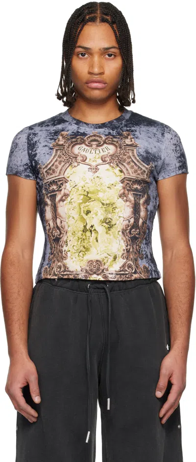 Jean Paul Gaultier Blue & Beige 'the Blue Médaillon' T-shirt