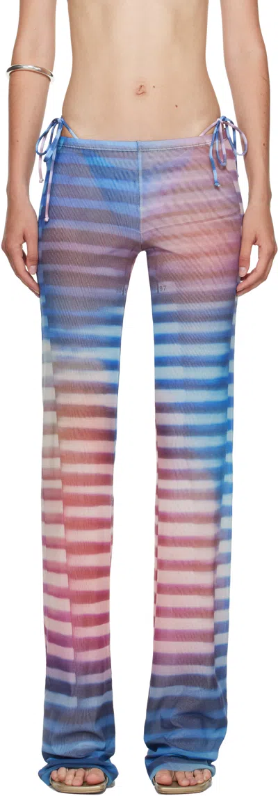 Jean Paul Gaultier Blue & Pink 'the Air' Lounge Pants In Multi