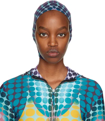 Jean Paul Gaultier Blue & Purple Cyber Dot Hood In 502710-blue/purple/y