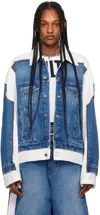 Jean Paul Gaultier Denim Jacket In 5701 Vintageblue/whi