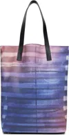 Jean Paul Gaultier Blue Coated Canvas Printed Air Tote In Blue