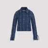Jean Paul Gaultier Laced-up Denim Jacket In Blue