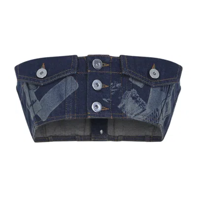 Jean Paul Gaultier Blue Denim Bra Top