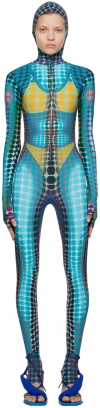 Jean Paul Gaultier Blue Dots Jumpsuit In 502710-blue/purple/y