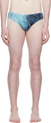 Jean Paul Gaultier Blue Printed Water Swim Briefs
