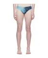 Jean Paul Gaultier Blue Printed Water Swim Briefs In Multi