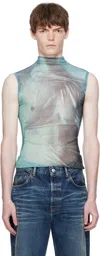 Jean Paul Gaultier Blue Printed Water Turtleneck In Blue