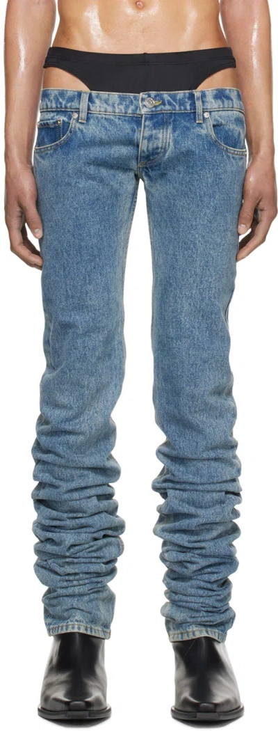 Jean Paul Gaultier Blue Shayne Oliver Edition Jeans In 56-lightblue
