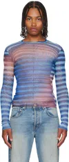 Jean Paul Gaultier Blue 'the Air' Top In Blue
